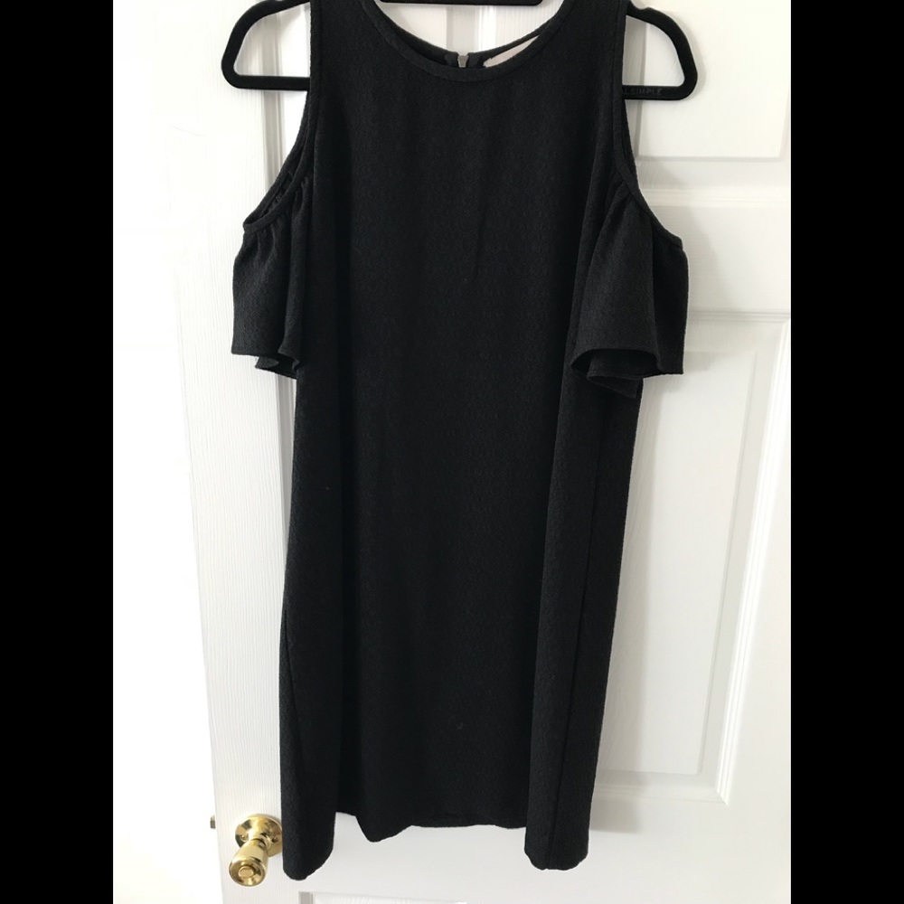 Loft Cold Shoulder Black Dress